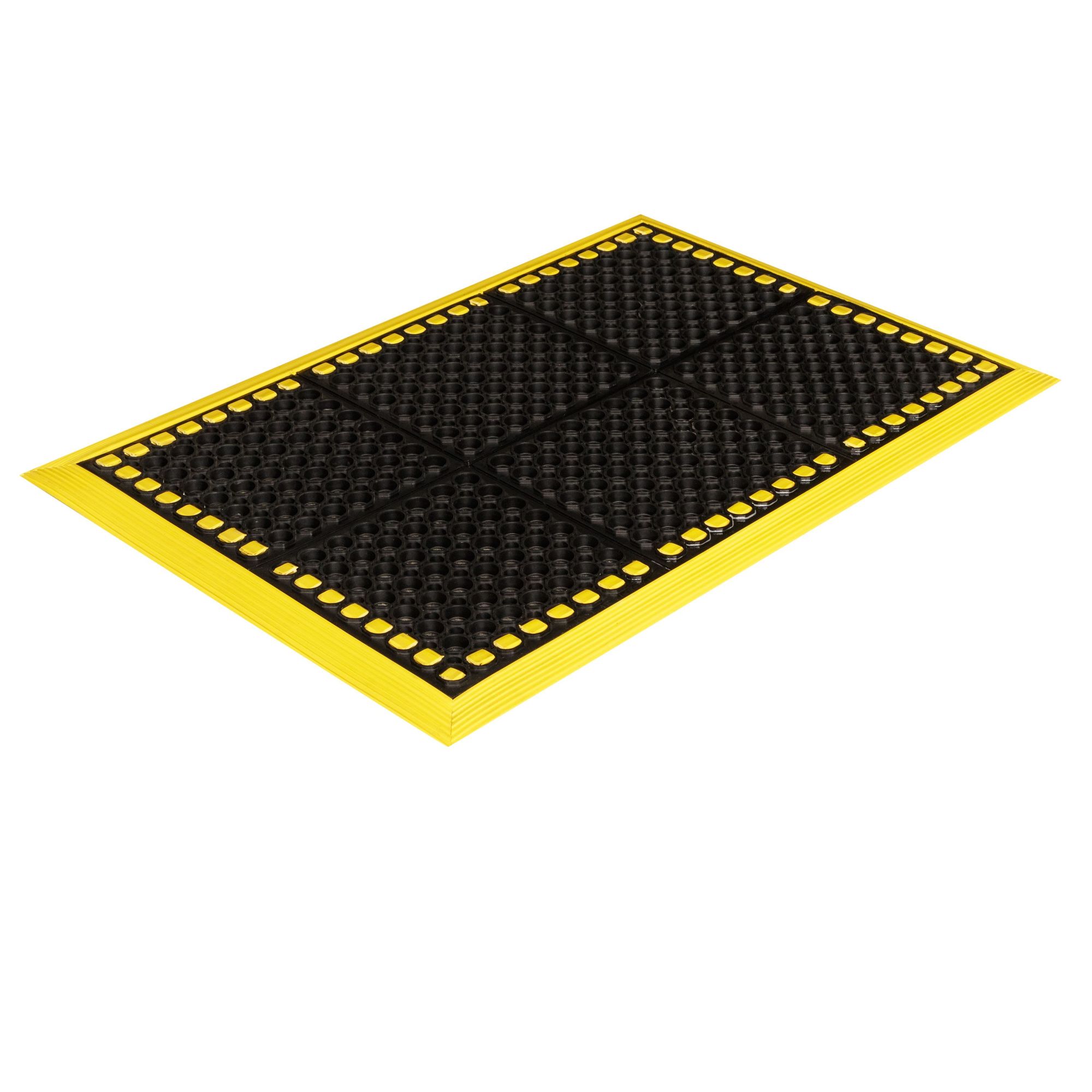 Crown Matting Technologies, Safewalk 4-Sides 40in.x64in. Black w/Yellow, Width 36 in, Length 60 in, Thickness 7/8 in, Model# WS 4E64YE